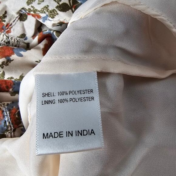 Ivy City Co Prairie Milkmaid Boho Tiered Midi Dress Fall Floral Size Large Emily - Picture 11 of 12